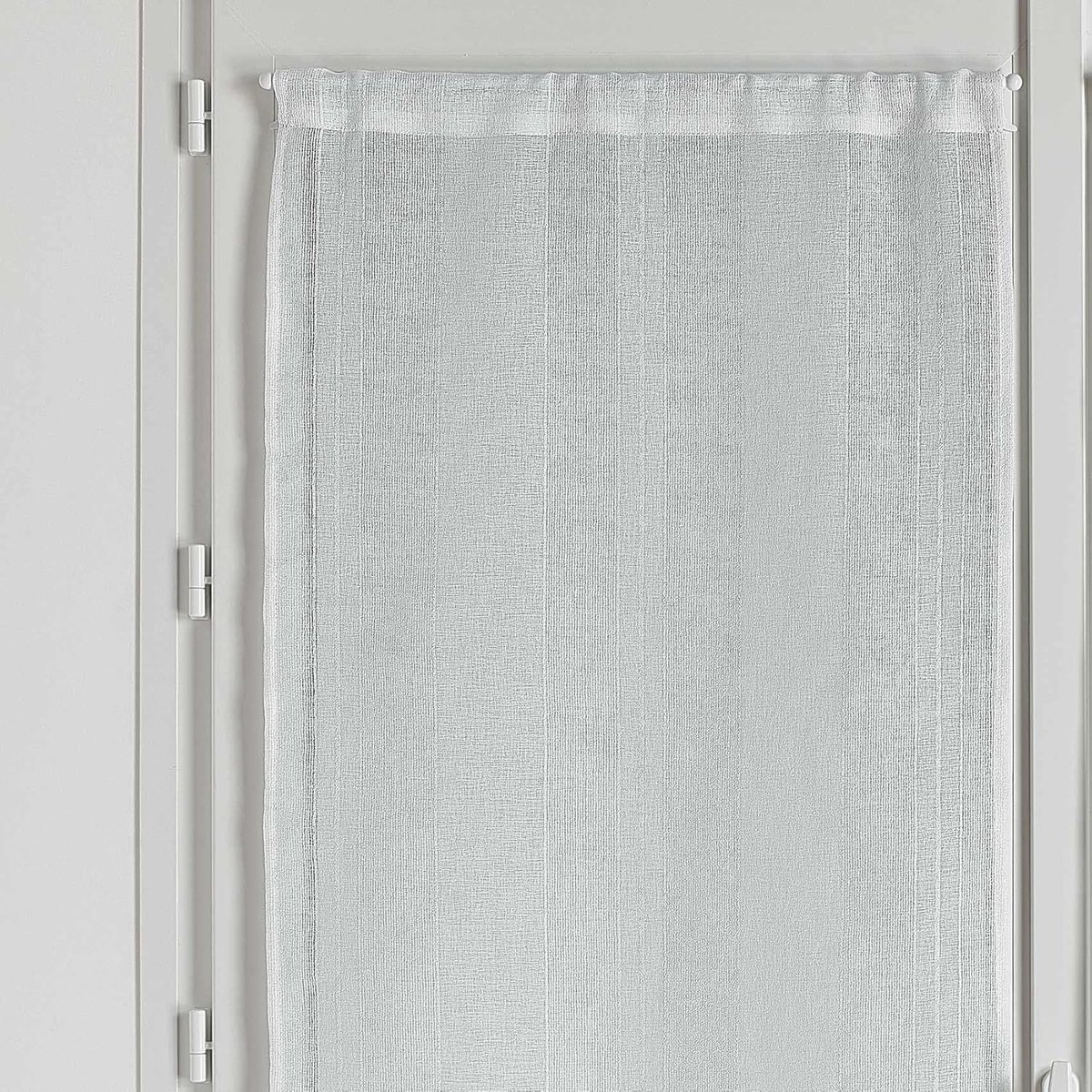 beglazing effen gestreept - gordijn wit - gordijn 45 x 120 cm - gordijn met zoom en stanglus - gordijn voor woonkamer - modern gordijn