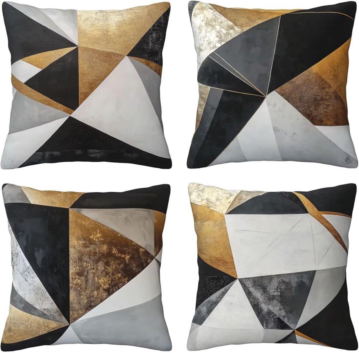 Kussenslopen van 65 x 65 cm, set van 4 stuks, zachte fluwelen kussenslopen met onzichtbare rits, voor slaapbank, woondecoratie, set van 4 kussenslopen (26 x 26 inch), U4187