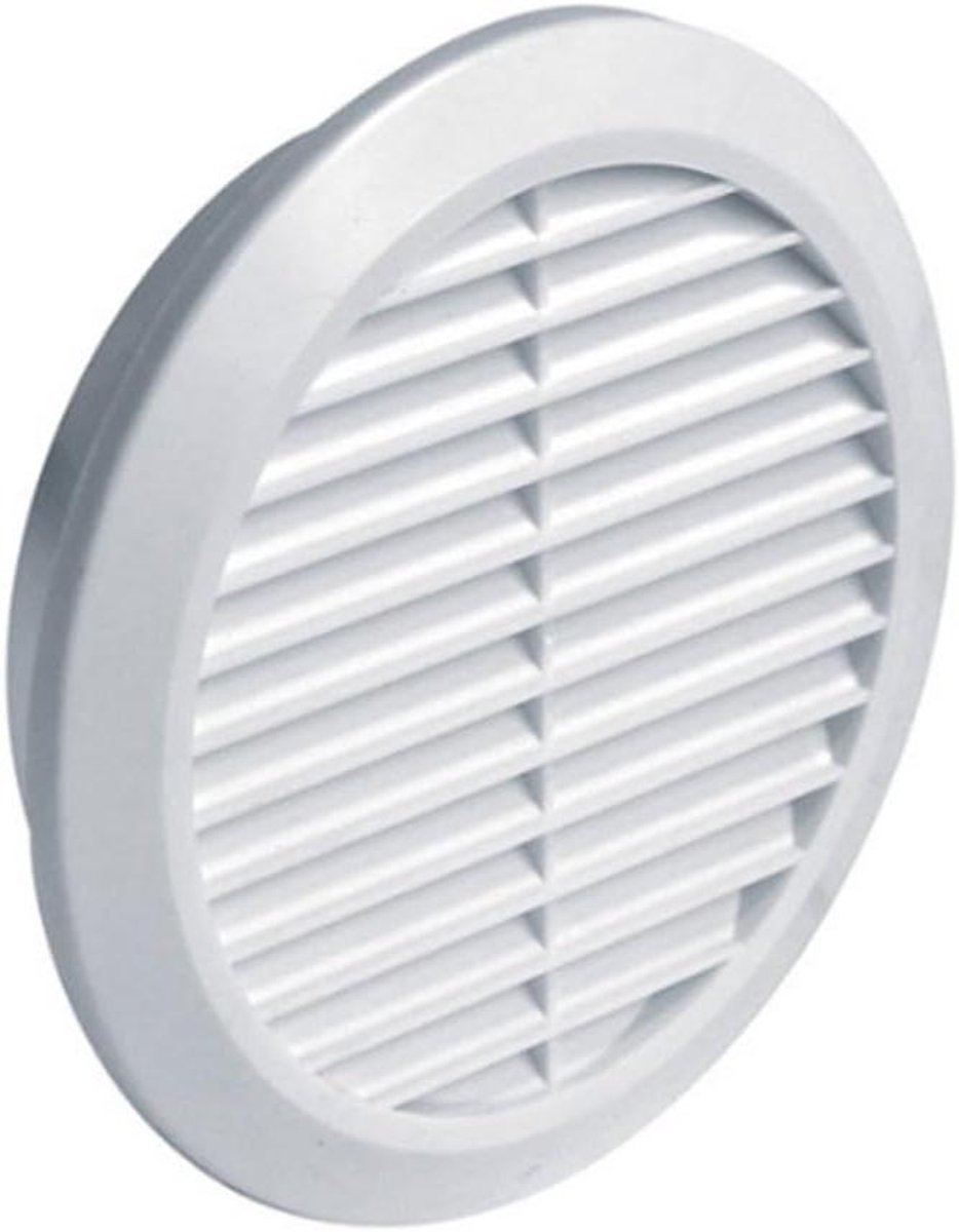 Ventilatierooster - Afvoerlucht rooster - Luchtcirculatie verbeteren - Met insectennet - 150 mm - Wit