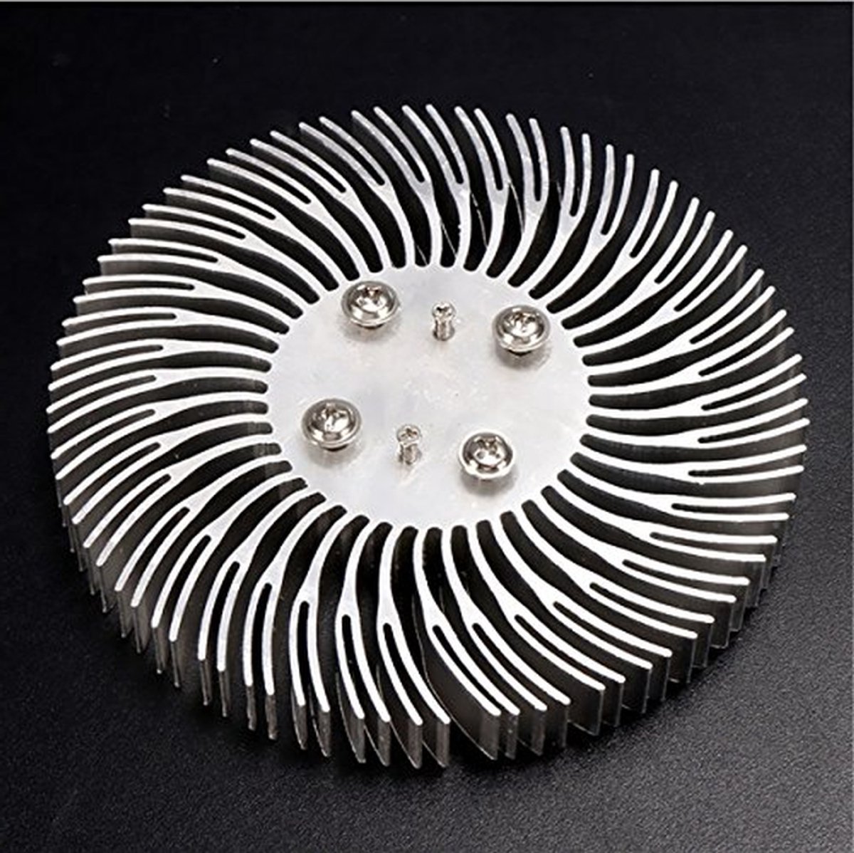 Aluminium Koellichaam - Warmteafvoer Koeler - LED Verlichting - Spiraal Vorm - 90 x 10 mm - Aluminiumkleurig