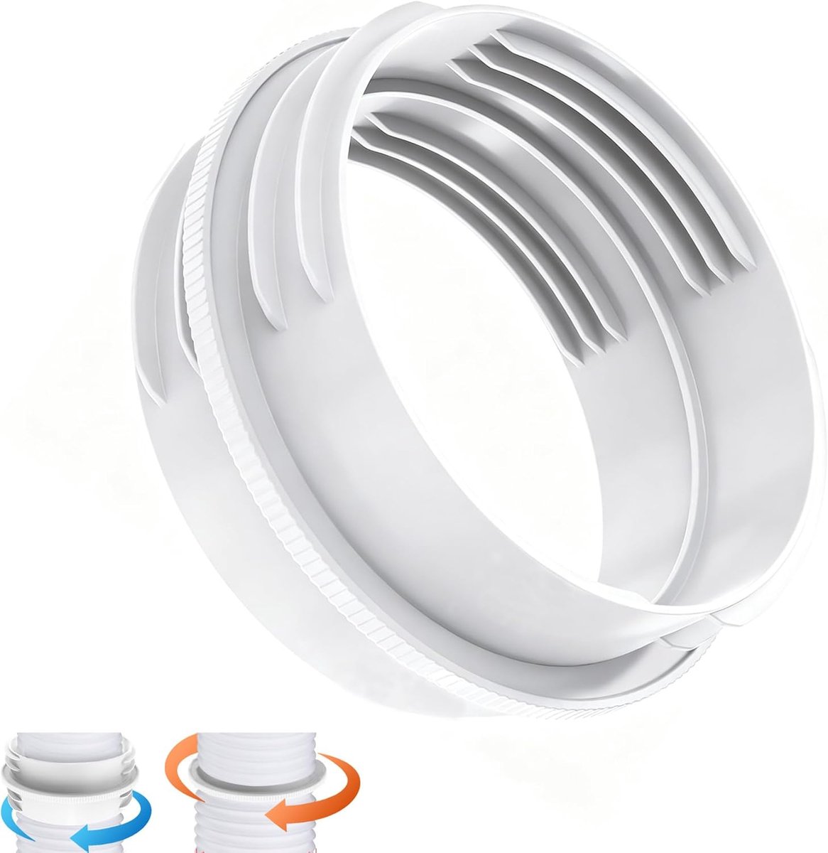 2-in-1 Koppelstuk voor Airco Afvoerslang 13-15cm | Universele Connector voor Mobiele Airco, Raam, Afzuigkap & PVC-Buis | Slangverlenging & Aansluiting | Eenvoudig te Installeren | Wit