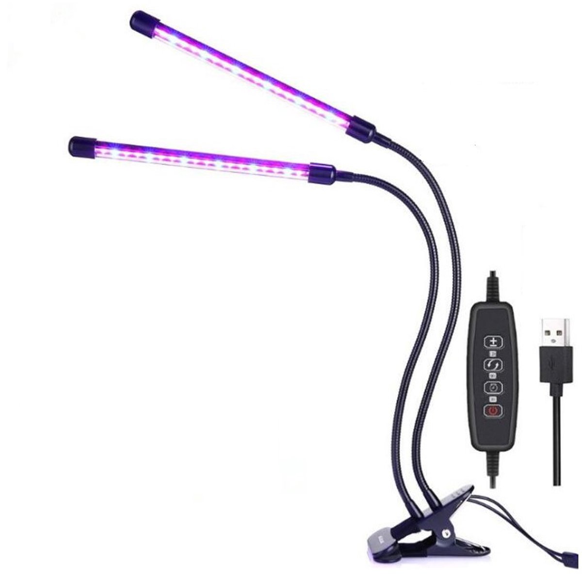 LED lamp voor planten / plantenverlichting met 2 flexibele armen