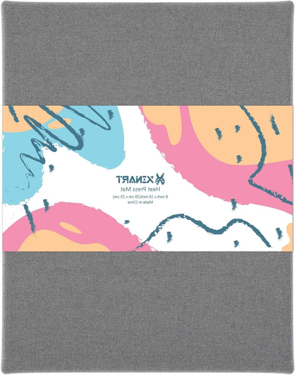 Warmtepersmat - Hittepers mat - Textiel Bedrukken - Dubbelzijdig Hittebestendig - 20 cm x 30 cm - Grijs