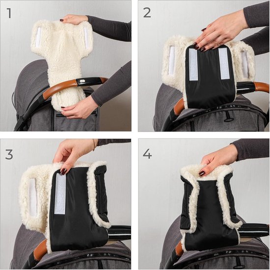 Handwarmer Kinderwagen - Mof Handschoenen - Wandelen Buiten - Waterdicht Winddicht - Universele Maat - Zwart — afbeelding 2