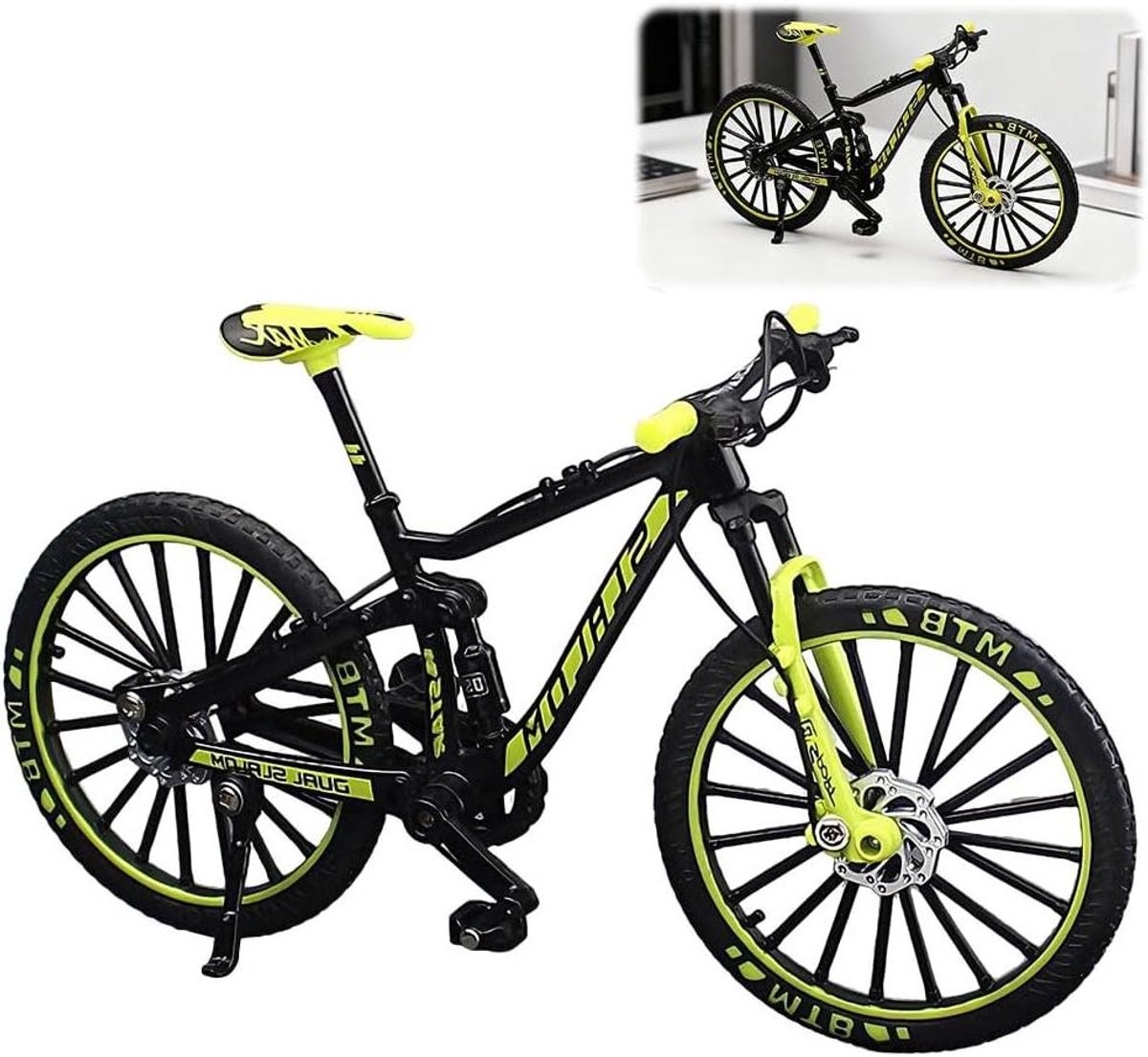 Miniatuur Mountainbike Model Speelgoedfiets Vingerfiets Decoratie Modelbouw Realistisch Ontwerp 175 x 10 cm Groen