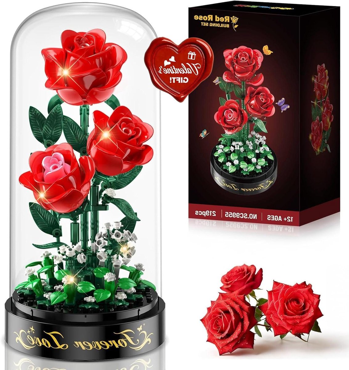 Bouwpakket Rode Roos Bloemen Set - Ideaal Cadeau