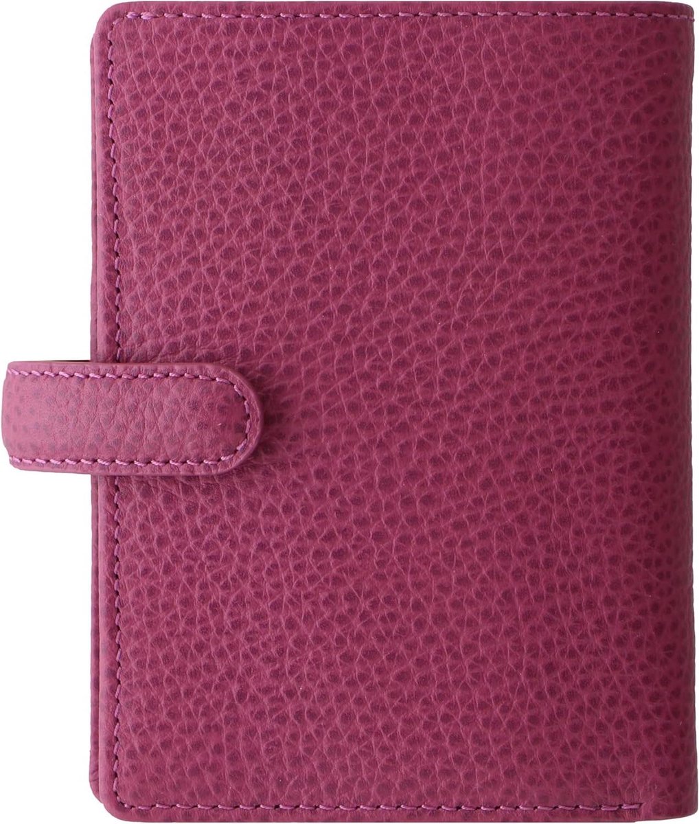 Mini Organizer - Agenda Planner - Afspraken Plannen - Klassiek Leer Design - A6 Formaat - Framboos