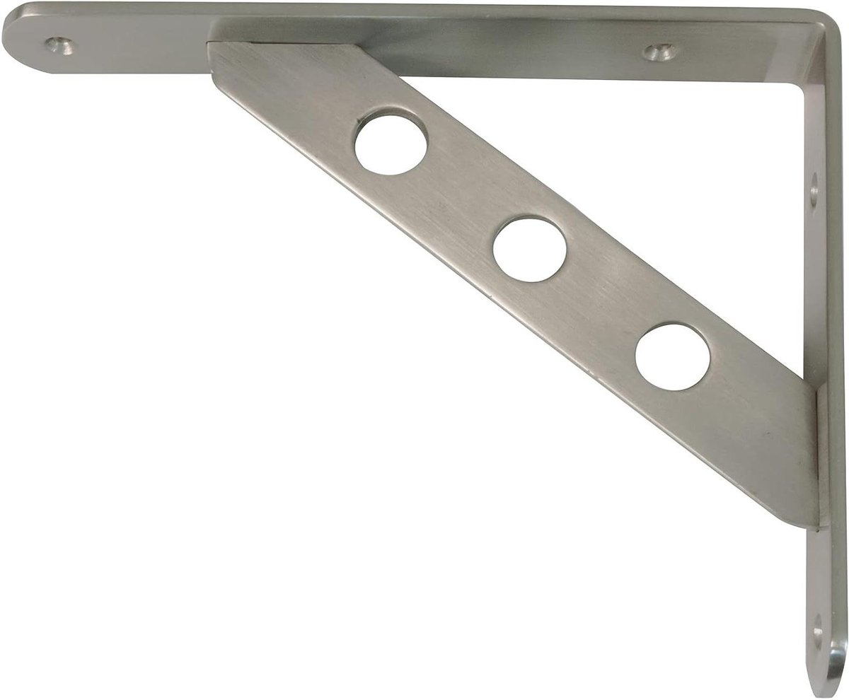 Wandplankbeugel Staal - Planksteun Hoek - Planken Ophangen - L-vormig Ontwerp - 300x240 mm - Zilverkleurig