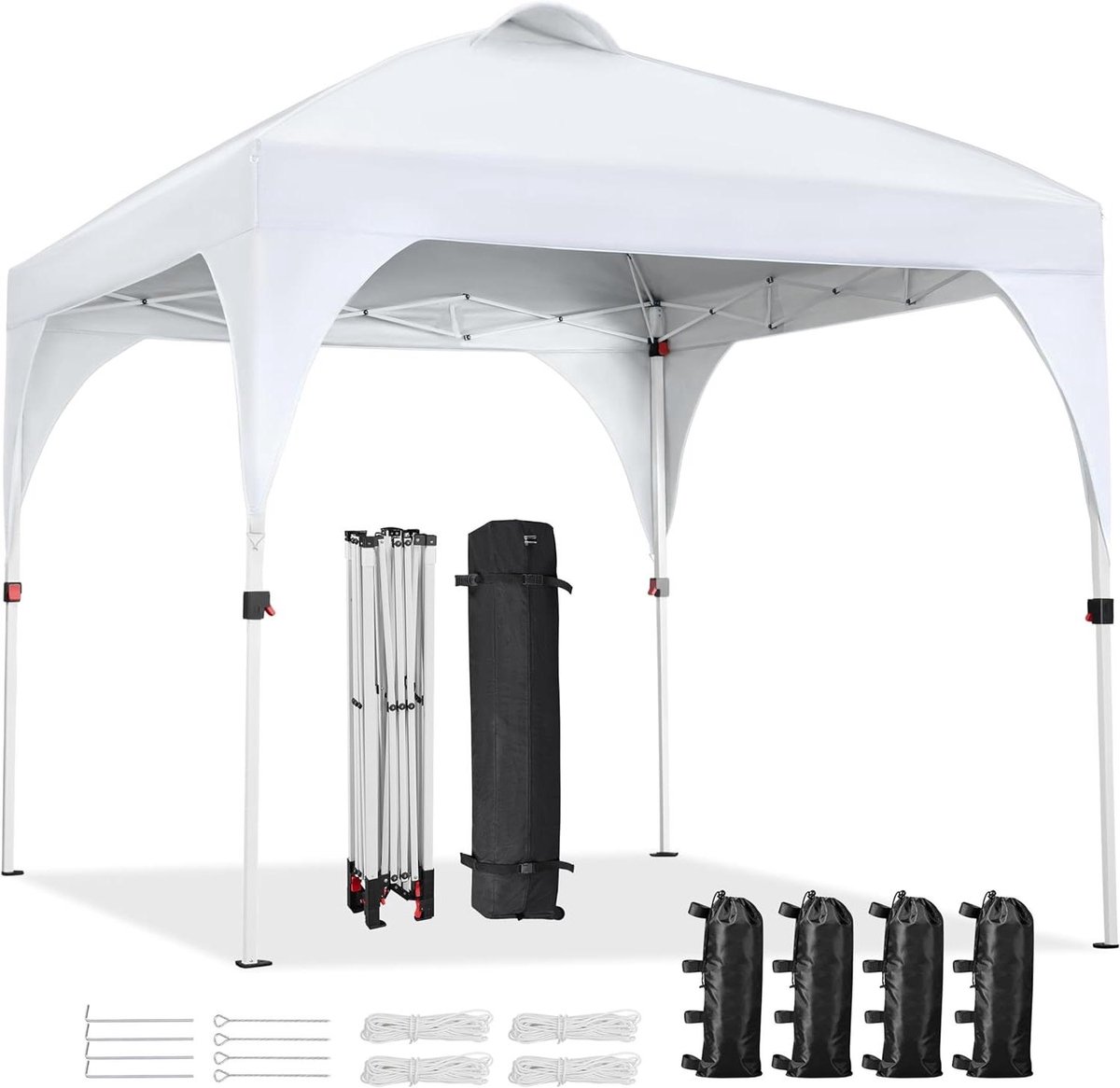 Vouwpaviljoen - Partytent Tuinpaviljoen - Outdoor Feesten - Hoogte Verstelbaar - 243 x 243 m - Wit