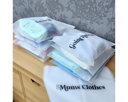 Baby Ziekenhuis Organisatie Tassen - Zwangerschapstas Organizers - Inpakken Kraamtas - Met Labels - 36 x 28 cm - Frosted
