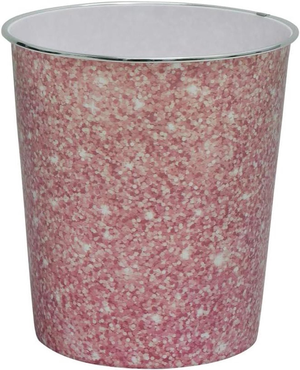 Afvalbak - Prullenbak Vuilnisbak - Kantoor Organisatie - Sparkle Design - 24.5 x 26.5 cm - Roze