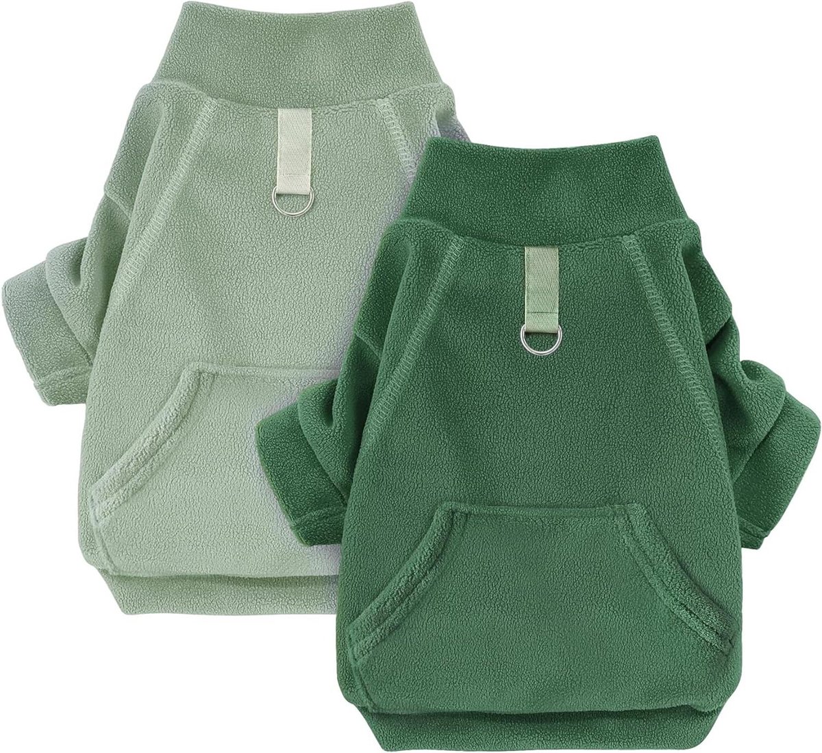 Honden Hoodie - Huisdier Trui - Warm Houden - Met Riem Ring - Kleine tot Middelgrote Honden - Lichtgroen & Groen