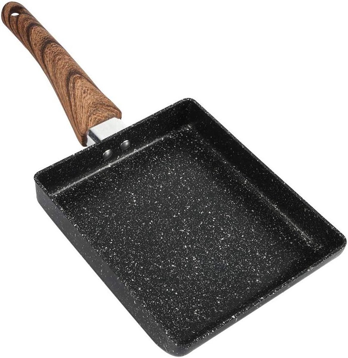 Tamagoyaki Steelpan - Omelet Pan Rechthoekig - Ontbijt Maken - Antiaanbaklaag - 15.5 x 18.5 cm - Zwart
