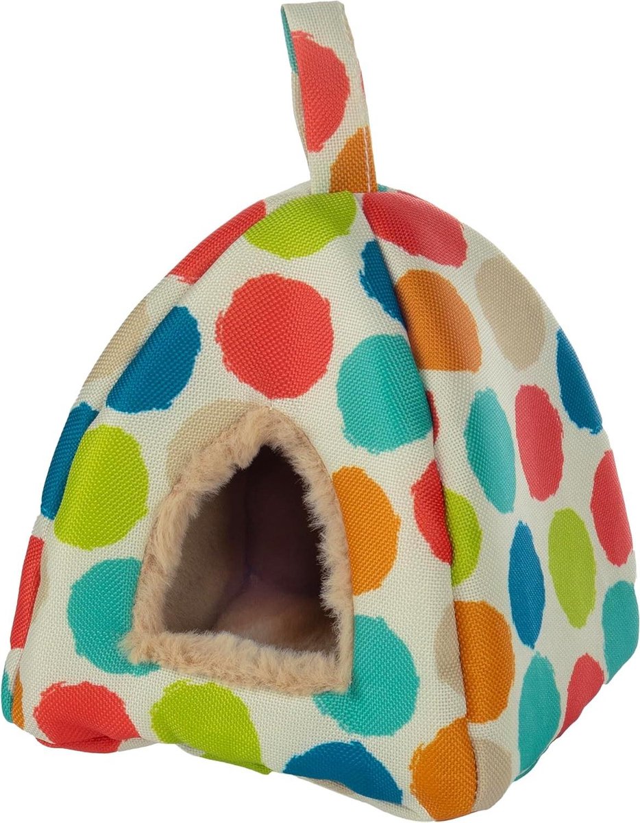 Hamstermand Fizi - Dierenmandje Knus - Rustplek Dieren - Vormvast Schuim - 13x13x15cm - Meerkleurig