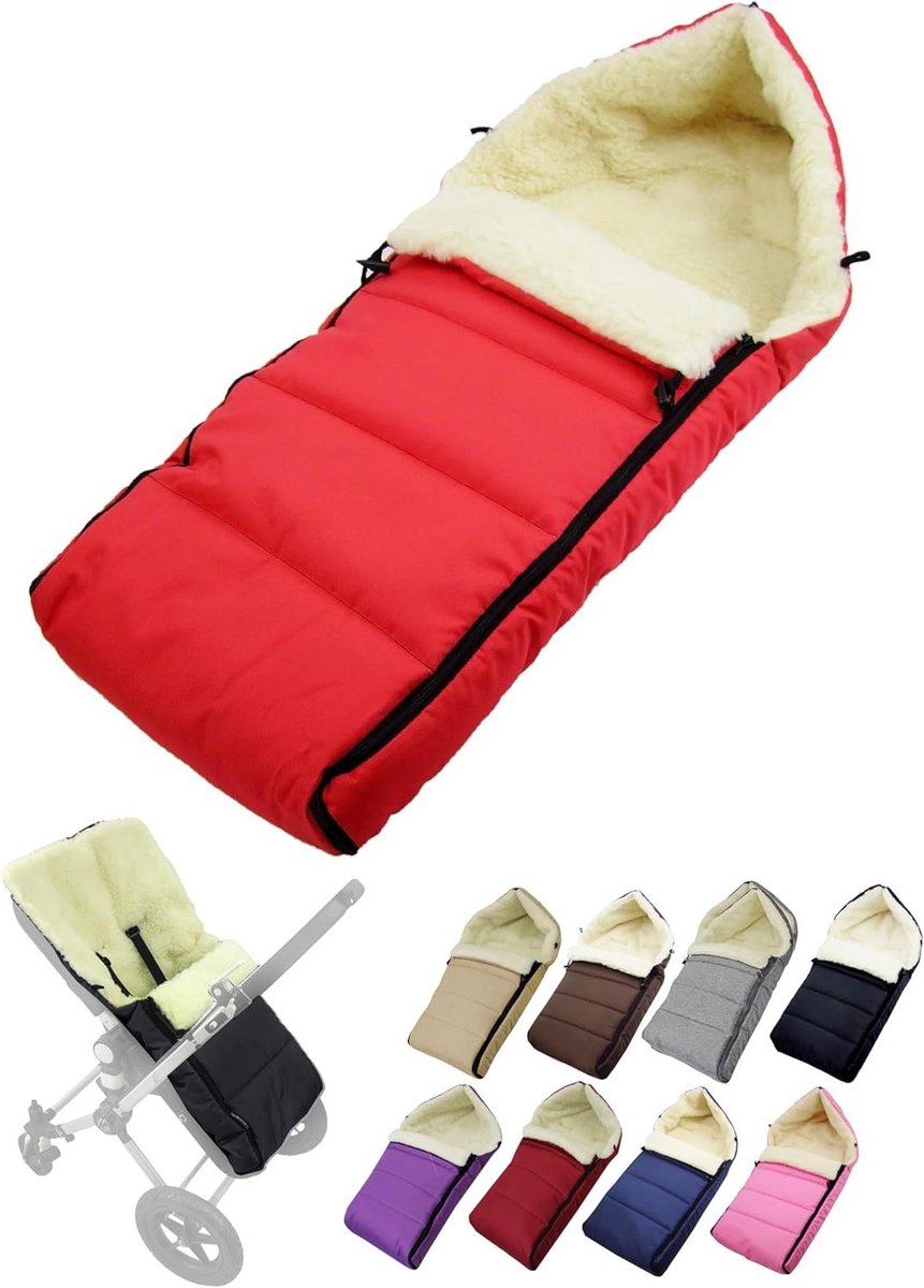 Winter Voetenzak - Baby Voetenzak Kinderwagen - Baby Warm Houden - Universele Pasvorm - 108 cm - Rood