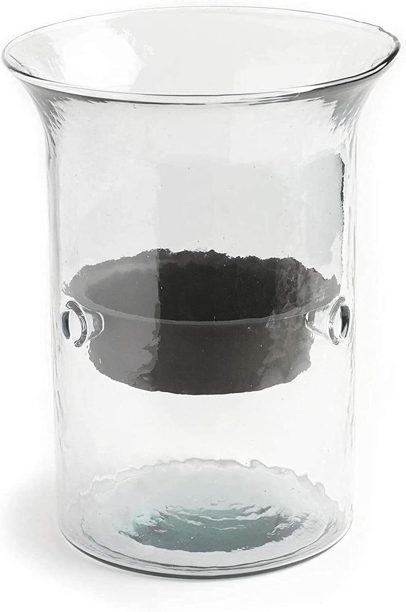 Glazen Kaars Houder - Orkaan Kandelaar - Huis Decoratie - Rustiek Metalen Inzetstuk - 7 Inch Breed - Transparant