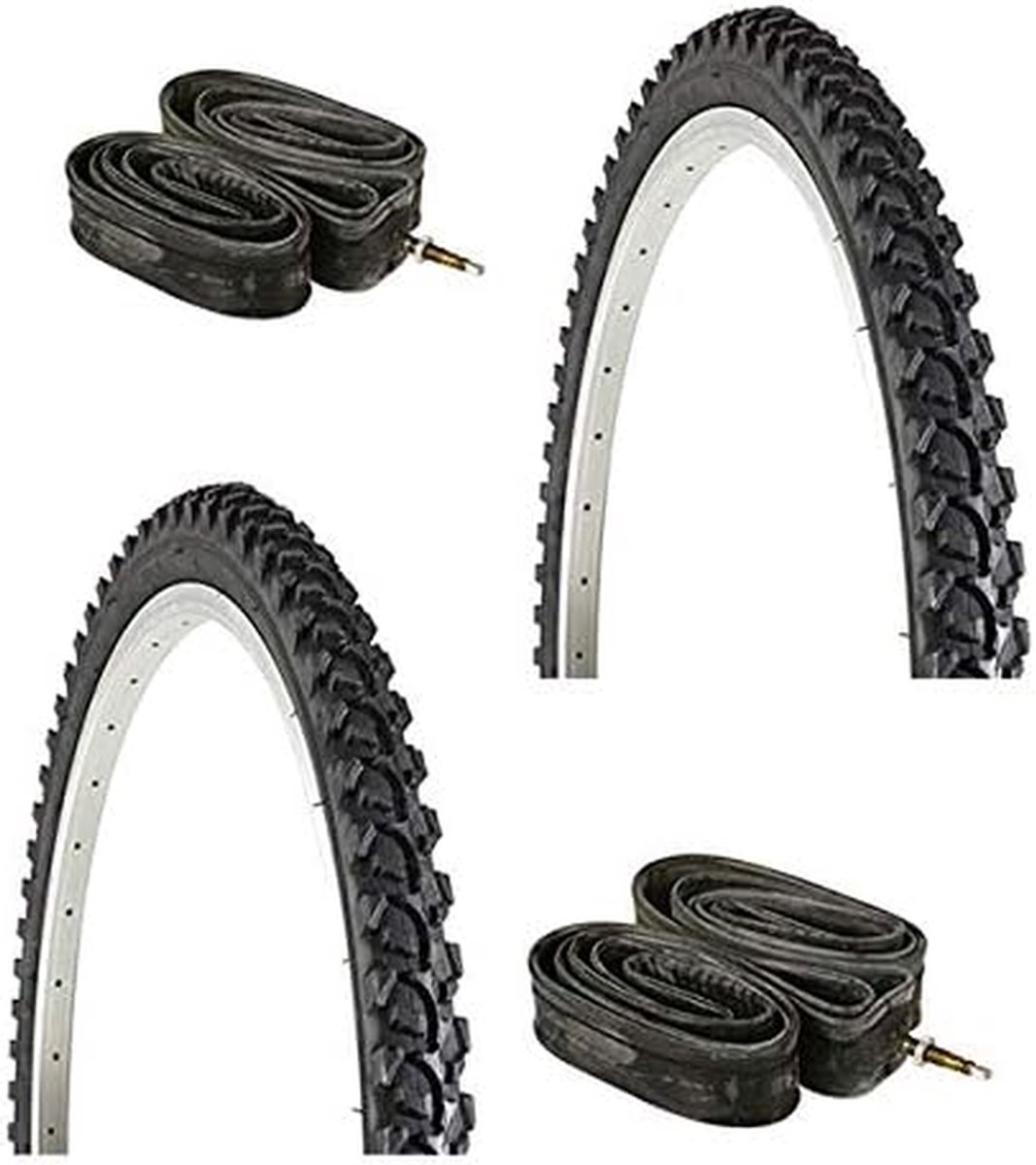 Mountainbike Banden - Banden Set - All-Terrain Fietsen - Lichte Tactiliteit - 24 x 195 - Zwart