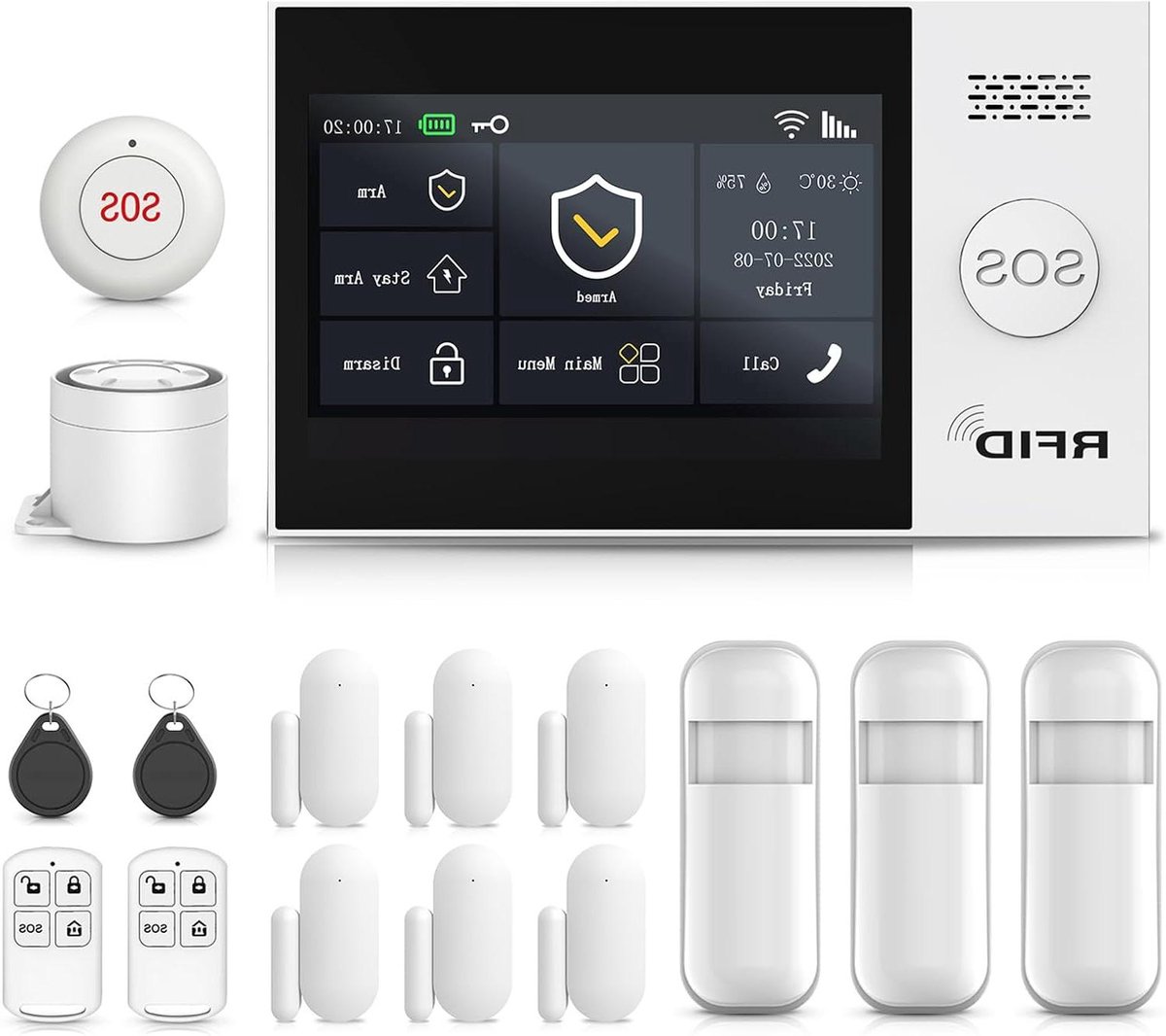 Alarmsysteem Huis - Beveiligingssysteem Slim - Thuisbeveiliging - 4G WiFi Dubbel Netwerk - 16 x 10 cm - Wit