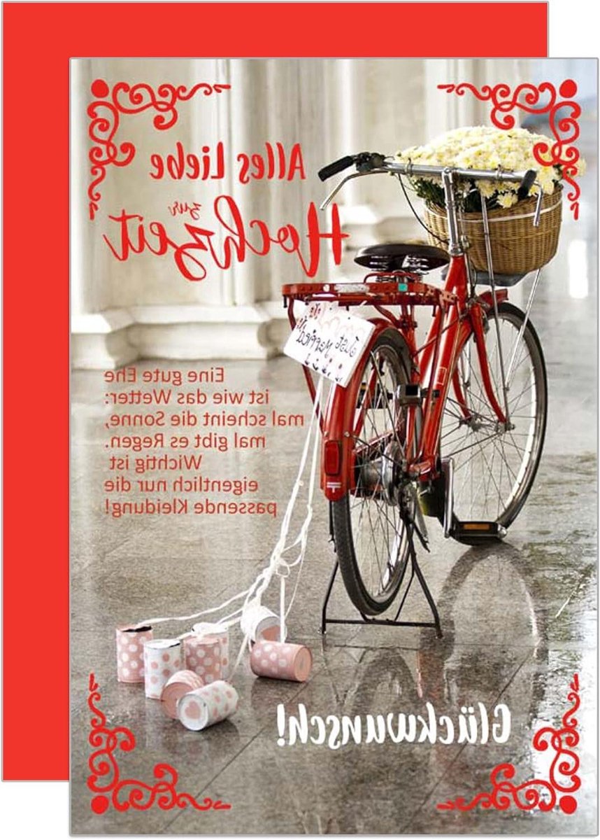 Bruiloft Kaart - Wenskaart Dubbel - Bruiloft Vieren - Met Reliëf - 115 x 17 cm - Wit