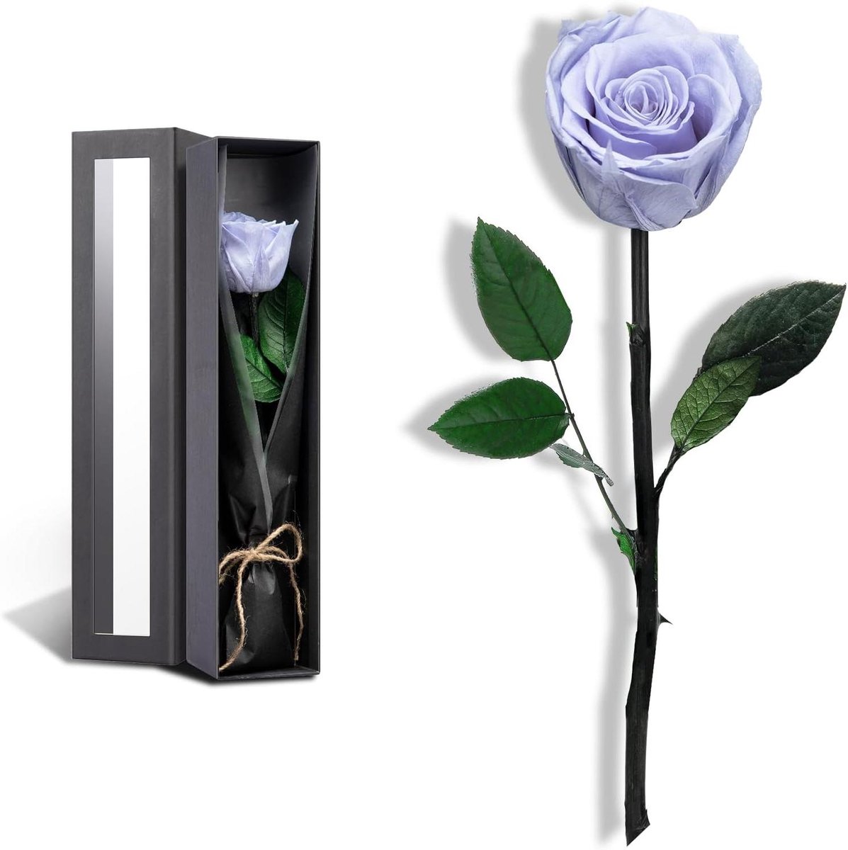 Geconserveerde Rozen - Echte Bloemen Luxe Rozen - Cadeau Geven - Verwelken Nooit - 28 cm - Blauw