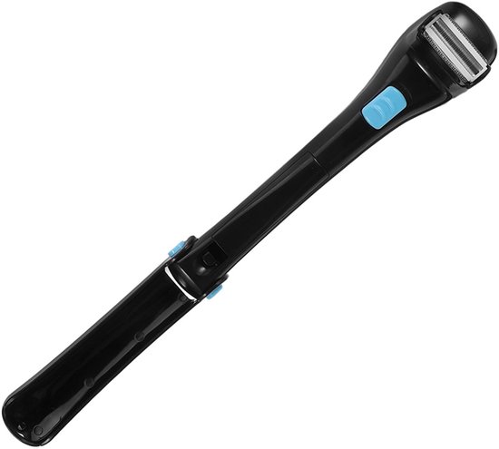 Haartrimmer - Lichaamsscheerapparaat - Rugscheerapparaat - Elektrische rugtrimmer - Opvouwbare telescopische handgreep - Lange handgreep - Verwijdert gemakkelijk lichaamshaar - Haartrimmer voor mannen - Oplaadbaar - Zwart