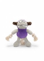 Hondenspeeltje Knuffel met Touw voor Honden - Bijtspeelgoed met Sterk Flostouw - Ideaal Trekspeeltje voor Puppy's en Kleine Honden - Helpt bij Gebitsreiniging - Interactief Speelgoed voor Hond - animalking Hondenknuffel - Grijs & Paars