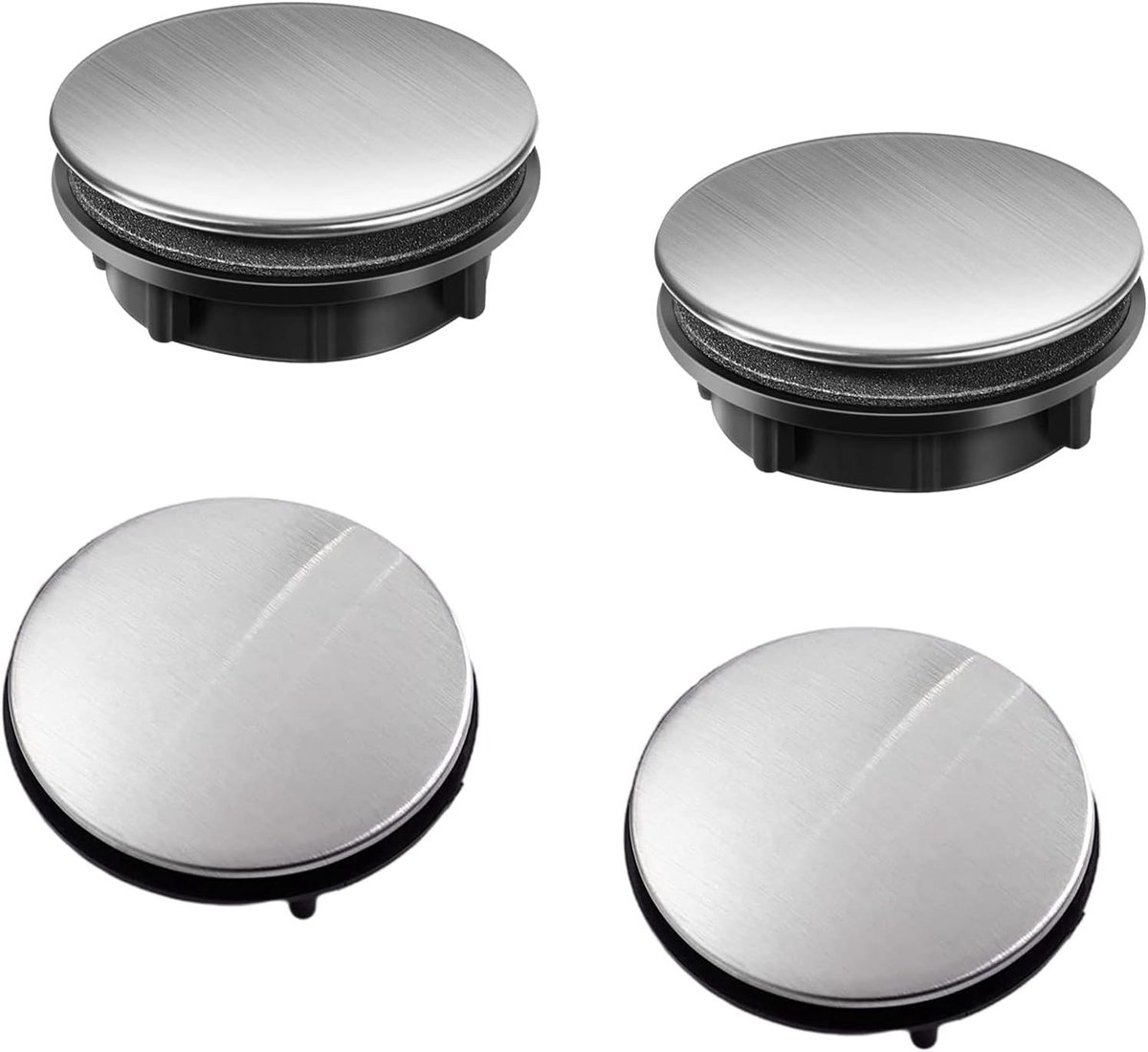 4 Keukenkraan Gatdeksels 45 mm - Roestvrij Staal - Badkamer 31-40 mm