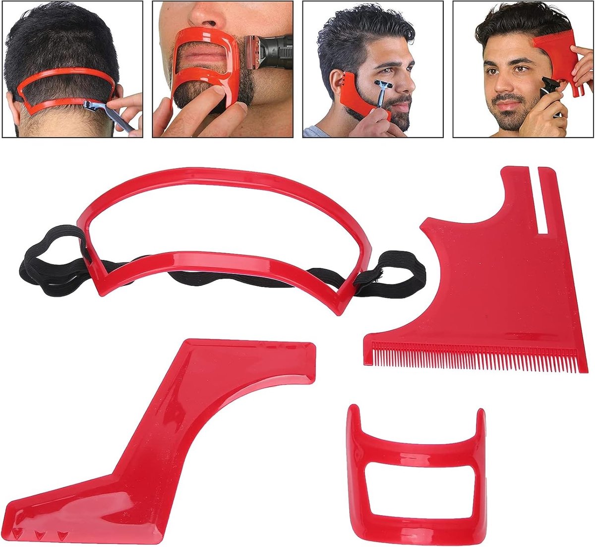 Beard Shaping Toolkit voor Perfecte Baardvorm en Haarlijn - Inclusief Snijhulp en Stylinggids voor een Strakke Look