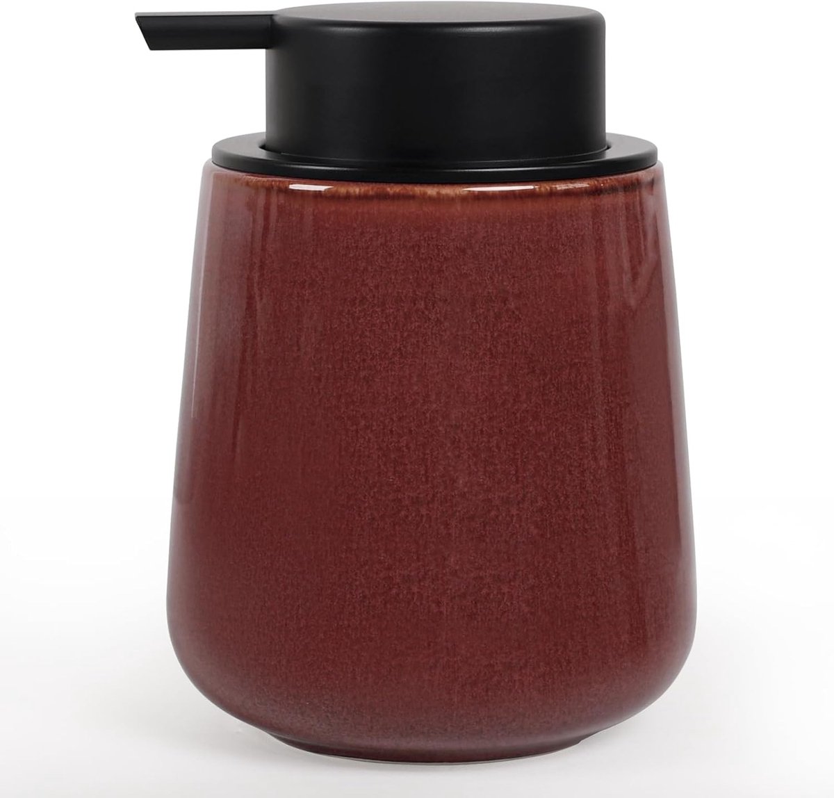 rood afwasmiddeldispenser keramiek, 350 ml navulbare zeepdispenser met grote pompkop, porseleinen zeepdispenser voor badkamer, keuken - rode dispenser voor vloeibare zeep
