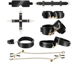 BDSM Bondage Set Sex Speeltjes Sex Toys voor Paren Vrouwen Mannen - Seksspeelgoed en Bondageset Seks Toyset Met Bed Handboeien, Halsband, Enkelboeien, Blinddoek, Tepelklem Sex Toy SM Seksspeeltjes