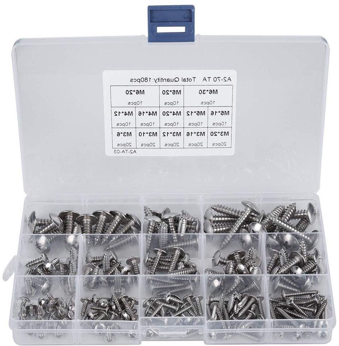 Roestvrijstalen Schroeven Assortiment - Zelftappende Schroeven Set - Doe-het-zelf Projecten - 304 Roestvrij Staal - M3 M4 M5 M6 - Zilverkleurig