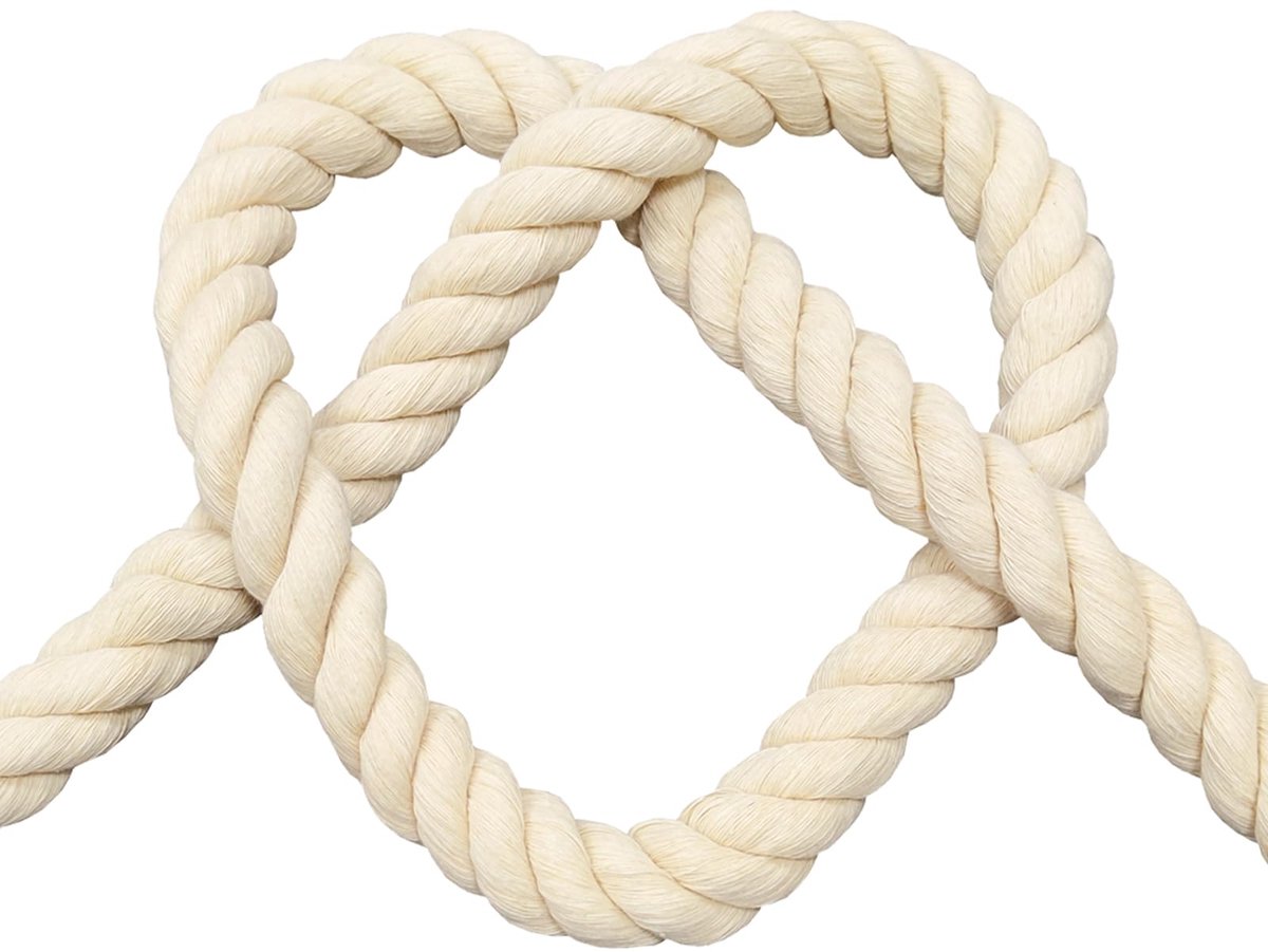 Katoenen touw, macramégaren, katoenen koord voor doe-het-zelf handwerk, decoratieve projecten, huisdierspeelgoed (6 mm (20 m)