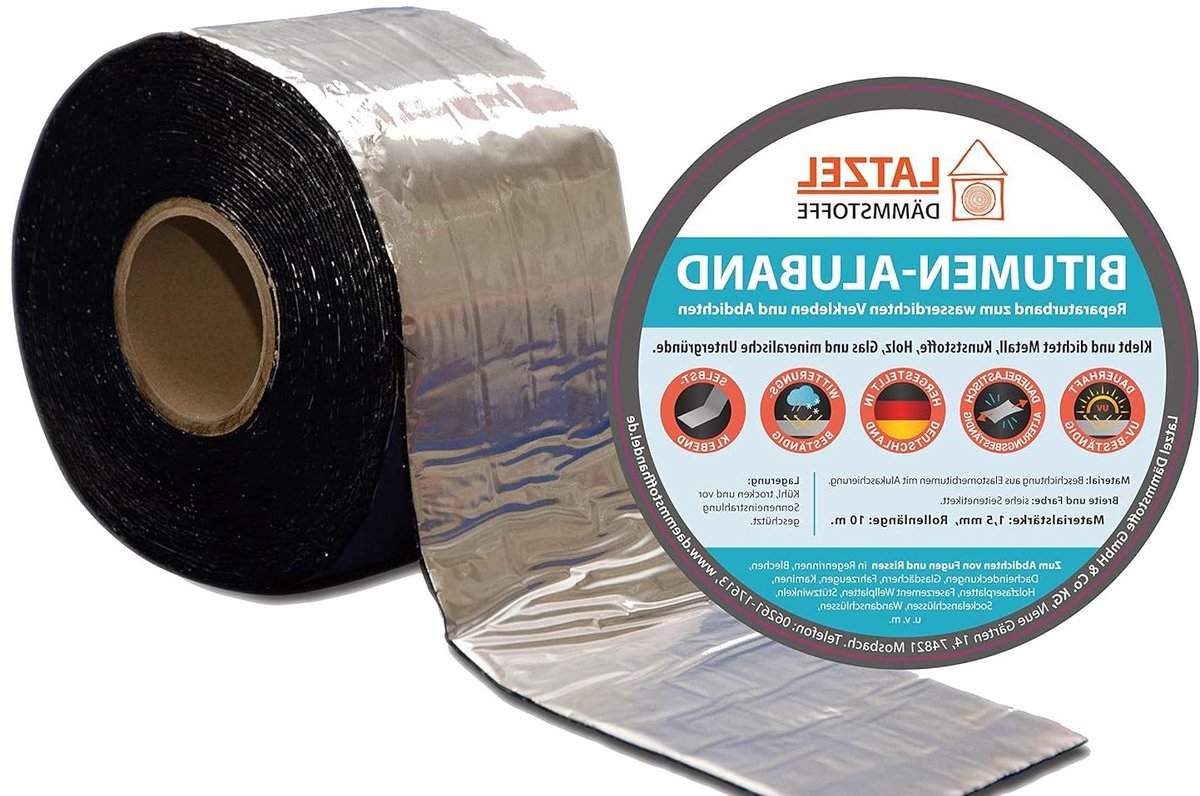 Bitumen Reparatie Tape - Afdichtband Aluminium - Lekkages Dichten - Waterdicht en Weerbestendig - 200 mm x 10 meter - Aluminium