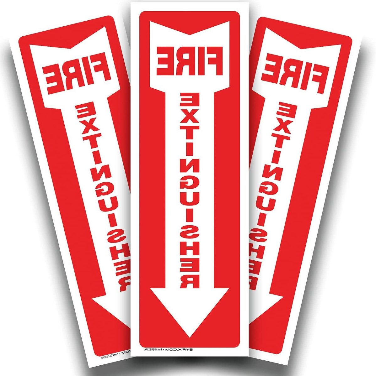 Brandblusser Stickers - Veiligheidsborden Brandblusser - Veiligheid Aangeven - Hoge Zichtbaarheid - 10 x 30 cm - Rood Wit