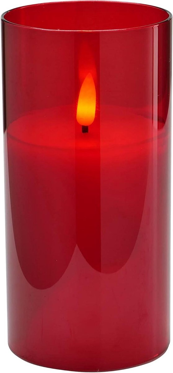 LED Kaars in Glas - Decoratieve Kaars Vlam - Sfeerverlichting Creëren - Realistisch Flikkerend - 15 cm Hoog - Wit
