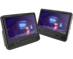 Dubbele DVD Speler - Draagbare Speler - Films Kijken - Hoofdsteun Bevestiging - 9 Inch Scherm - Zwart