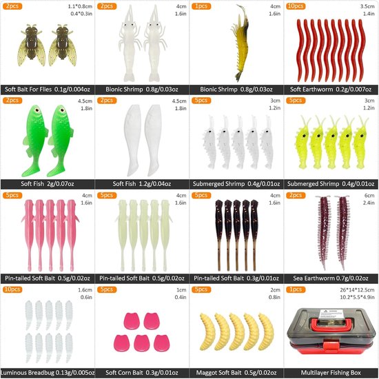 Visuitrusting Set - Hengel Accessoires - Vissen - 141 Delige Kit - 1.2 kg - Niet gespecificeerd — afbeelding 2