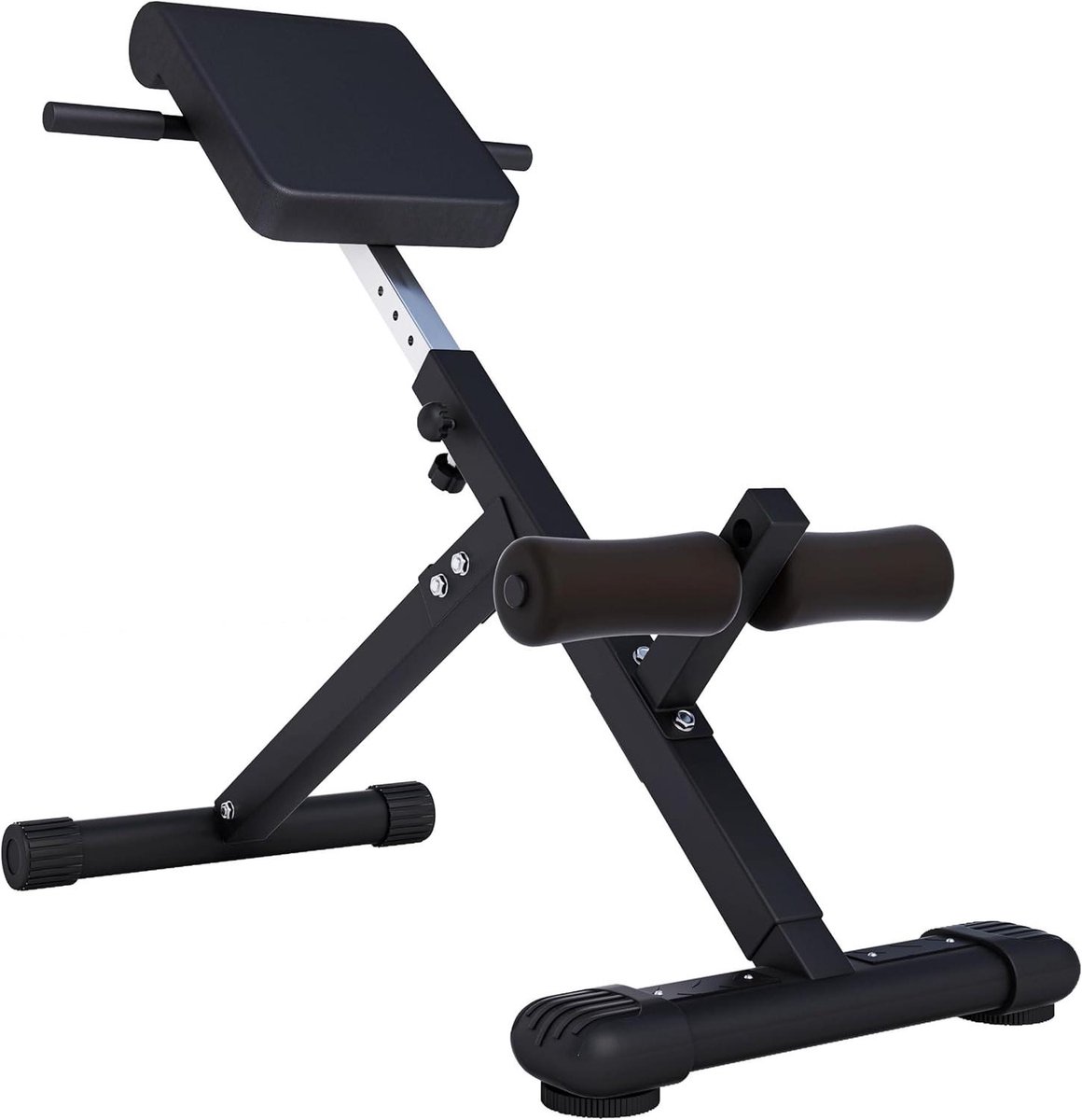 Rugtrainer Inklapbaar - Rugstrekker Buiktrainer - Thuis Fitness - 5-voudig Verstelbaar - tot 120 kg - Zwart Wit