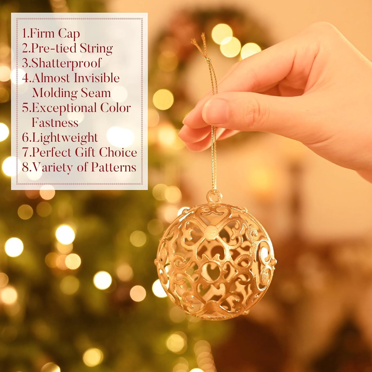 Kerstballen Set - Kerstdecoratie Ballen - Kerstboom Versieren - Origineel Design - 100 stuks - Brons en Goud – foto 5