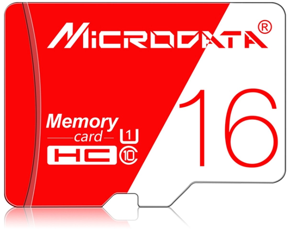 MICRODATA 16GB hoge snelheid U1 rode en witte TF (Micro SD) geheugenkaart