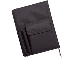 Smart Fit Notebook Cover - Notitieboek Hoes - Organiseren van Kantoorartikelen - Met Binnen- en Buitenvakken - B5 - Zwart