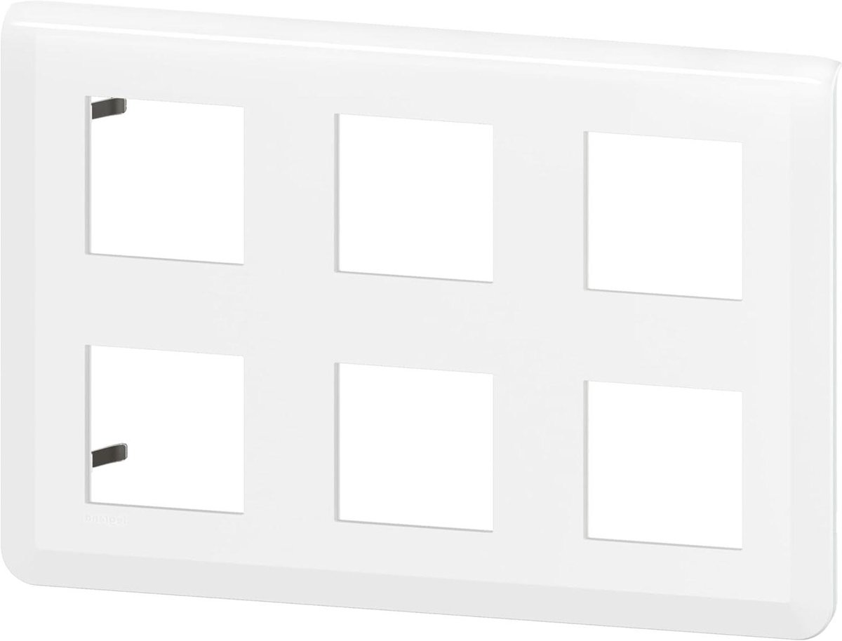 Afdekplaat - Wandplaat Moduleplaat - Schakelaars Monteren - Opklikbaar Systeem - 2x3x2 Modules - Wit