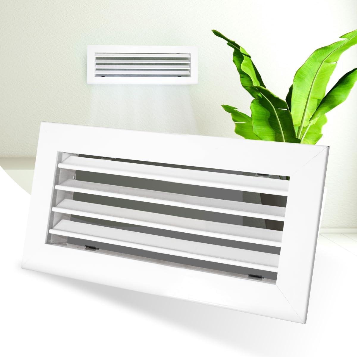 Horizontale Lamellen - Wit Rooster - Luchtregeling - Beweegbare Lamellen - 400 x 150 mm - Wit