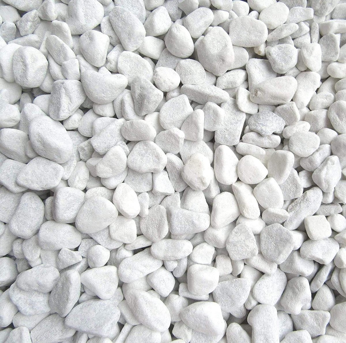 Decoratieve Stenen - Witte Kiezelstenen Siergrind - Huis en Tuin Decoratie - Afgeronde Marmerstenen - 10 kg - Wit