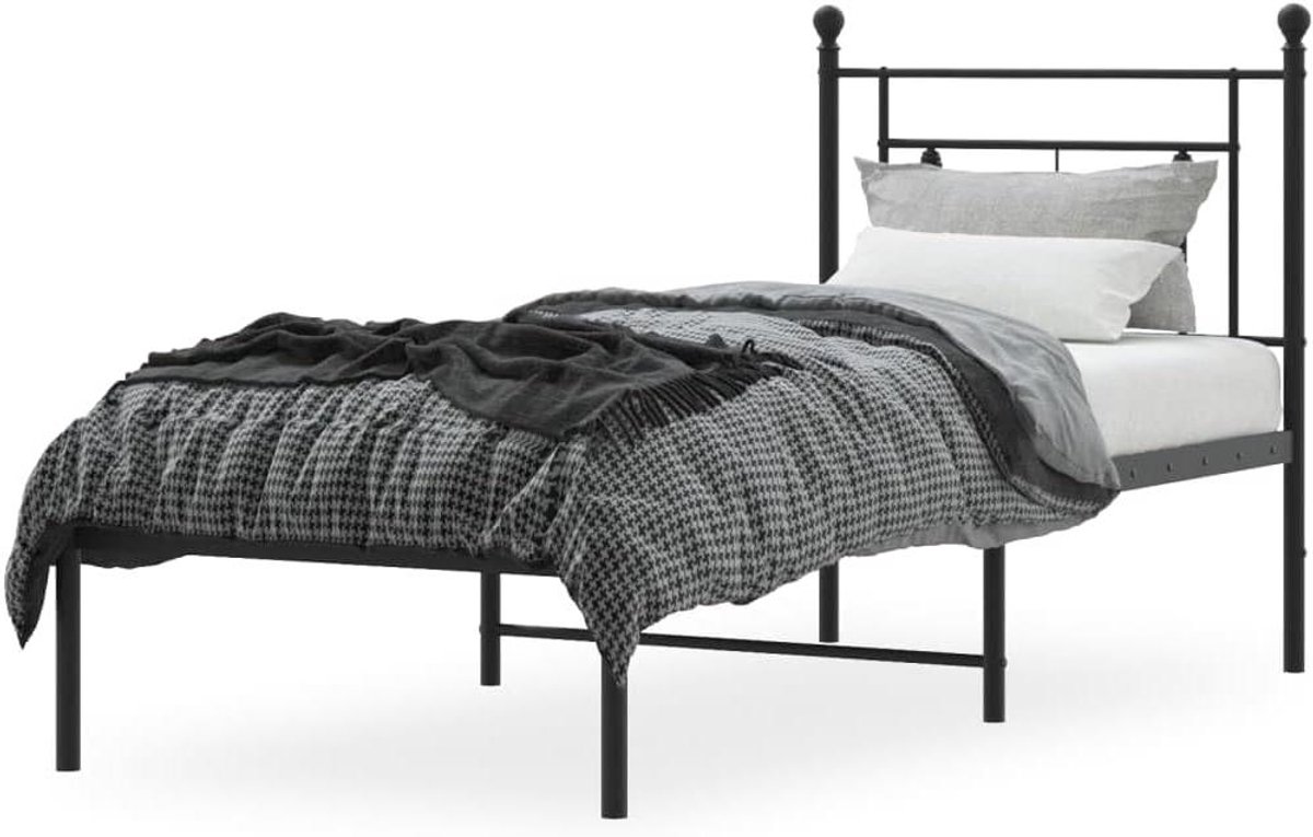 Metalen Bedframe - Ledikant Bedombouw - Slaapkamer Inrichten - Robuuste Constructie - 80x200 cm - Zwart