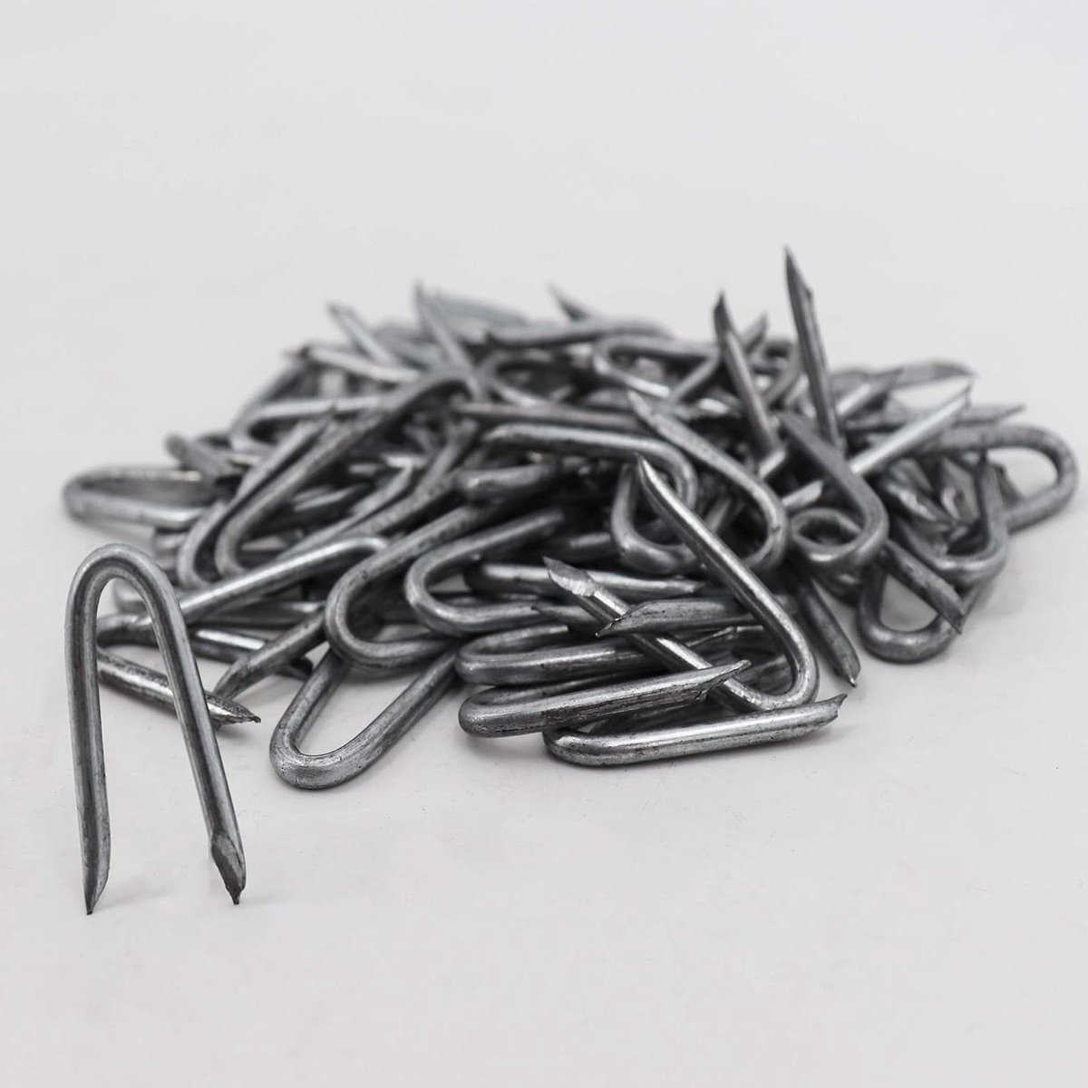 Draadlussen U-krampen - Hek krammen - Draad hek bevestigen - Warm verzinkt staal - 2 kg - Zilver