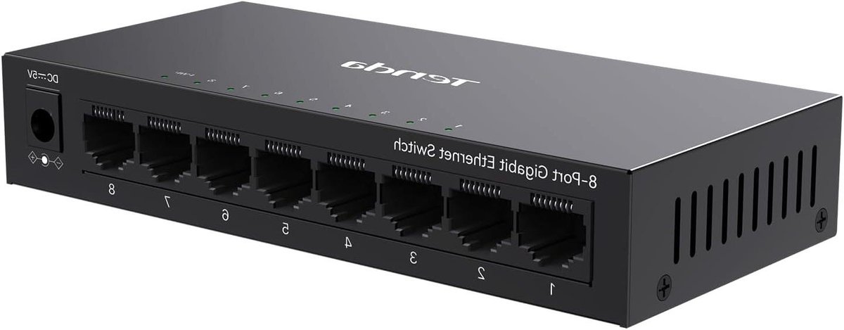 Gigabit Netwerkswitch - Ethernet Hub - Netwerk Uitbreiden - Metalen Behuizing - 8 Poorten - Zwart