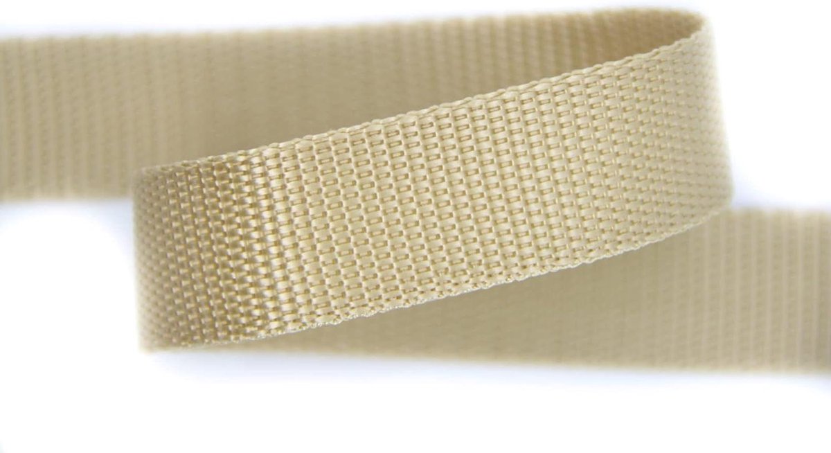 Polypropyleen Band - Draagtas Riemen - Kleding Maken - Sterk en Belastbaar - 5 meter - Donkerbeige