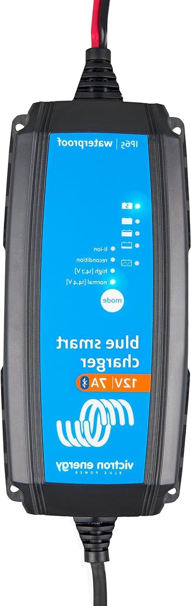 Acculader - Druppellader Batterijlader - Voertuig Accu Onderhoud - Bluetooth Connectiviteit - 12 Volt 7 Amp - Grijs