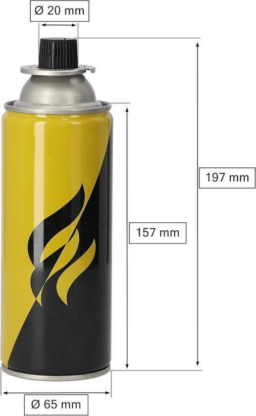 Butaan Gas Cartridge - Gasflesje Camping - Branders Vullen - Universele Aansluiting - 227 g - Zilver — afbeelding 3